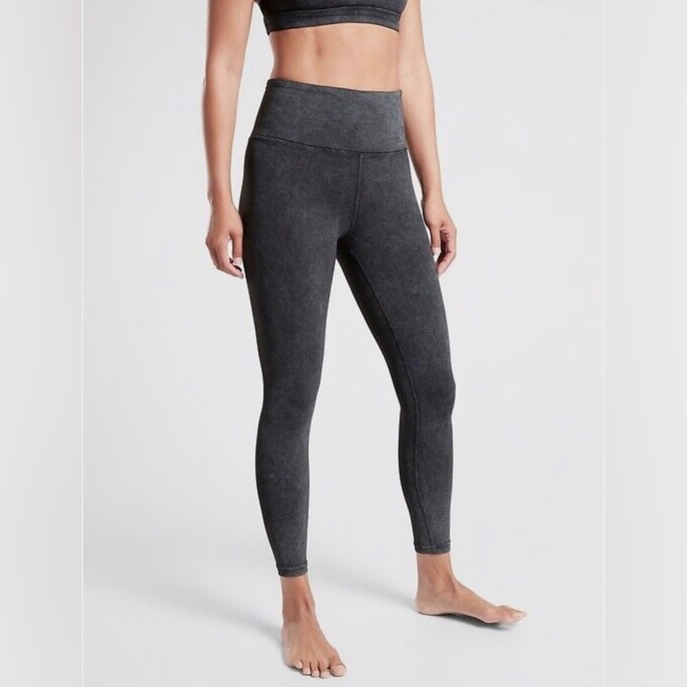 ATHLETA ELATION GARMENT DYE 7/8 TIGHT, 1X, BLACK, EUC